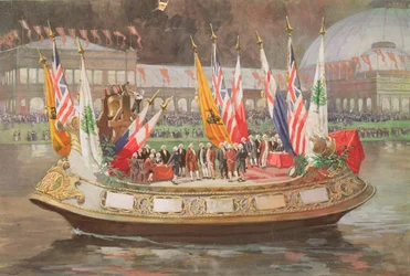 Die Unabhängigkeitserklärung Barge auf der Weltausstellung in Chicago 1893